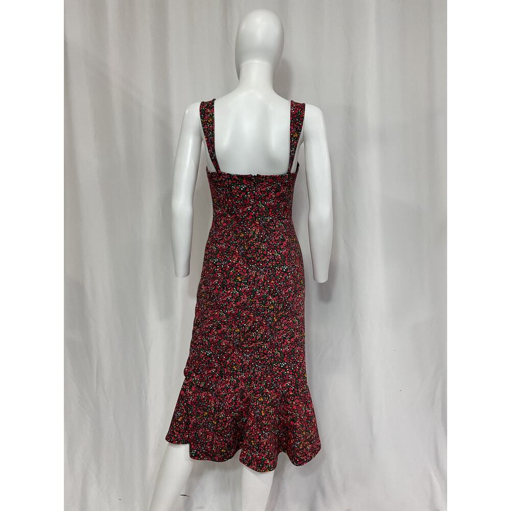 Anthropologie 'Sweetheart' Red Sweetheart Neck Midi Dress Size XS - Picture 3 of 5